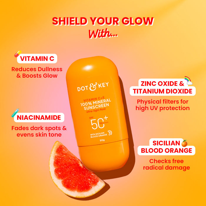 Vitamin C + E 100% Mineral Sunscreen IN-VIVO tested SPF 50+, PA++++