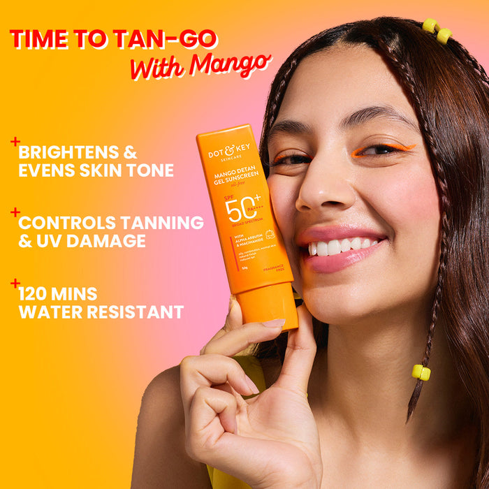 Mango + Detan Gel Sunscreen (Oil Free), SPF 50+ PA+++