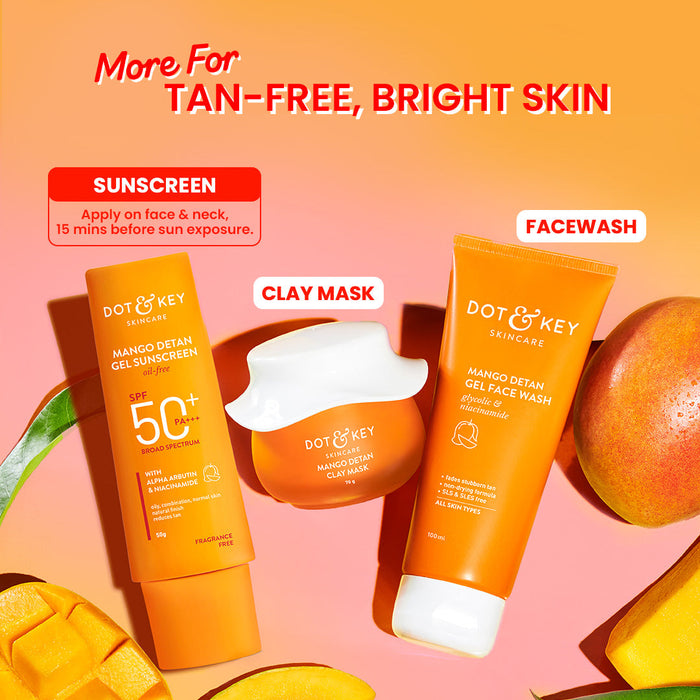 Mango + Detan Gel Sunscreen (Oil Free), SPF 50+ PA+++