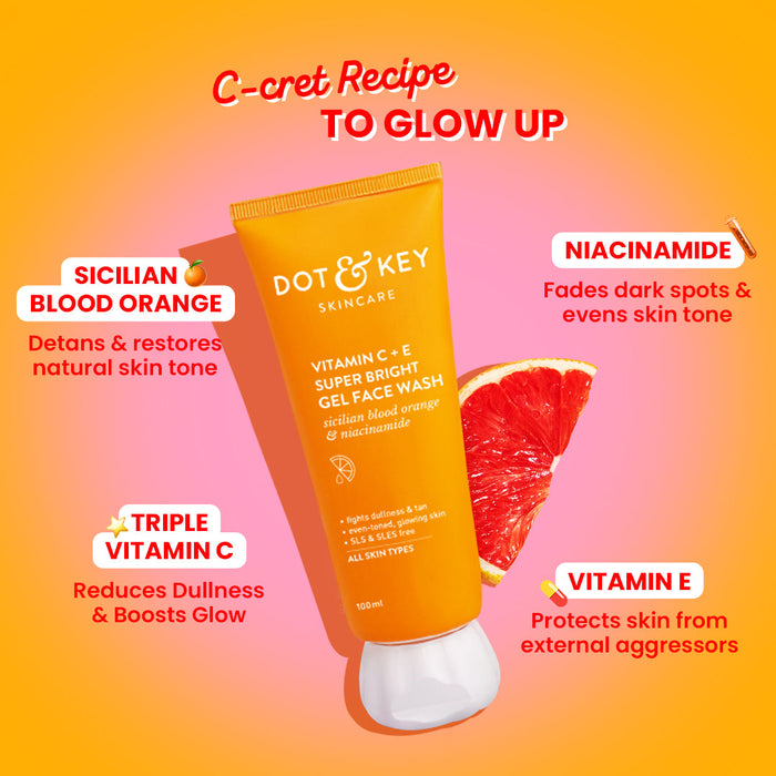 Vitamin C + E Gel Face Wash for Glowing Skin