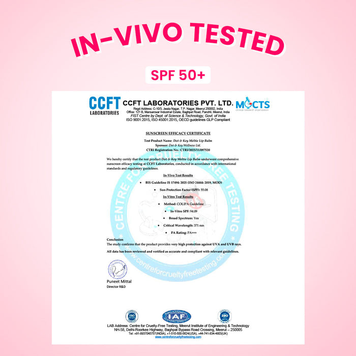 Meltie Lip Balm In-Vivo Tested SPF 50+ PA+++
