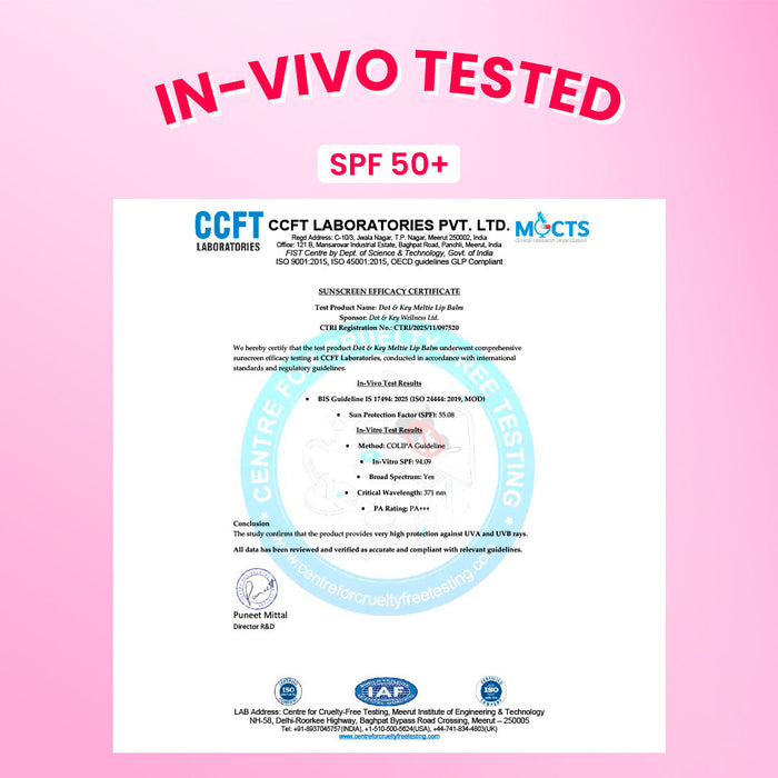 Meltie Lip Balm In-Vivo Tested SPF 50+ PA+++